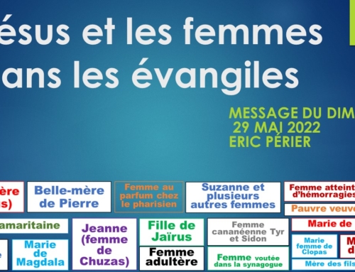 “Jésus et les femmes dans les évangiles” – message du 29 mai 2022