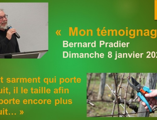 “Mon témoignage” Bernard Pradier – “Celui qui porte des fruits, je le taillerai…”