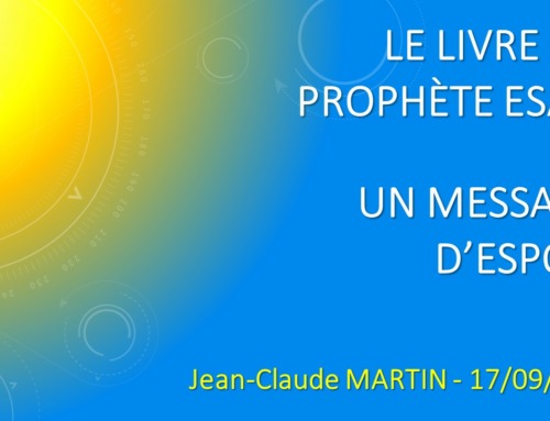 “Le livre du prophète Esaïe : un message d’espoir”.
