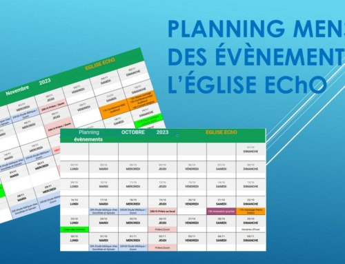 Programme des actions à venir.