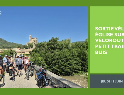 Sortie vélo-église sur la véloroute du petit train du Buis.